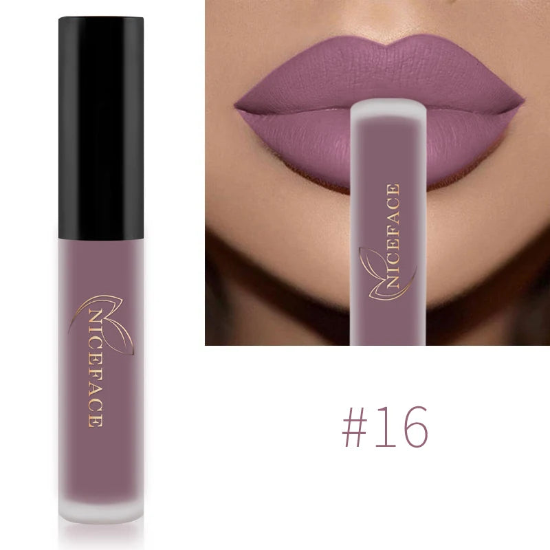 NICEFACE Hot Color Lip Gloss – Waterproof Matte & Long-Lasting