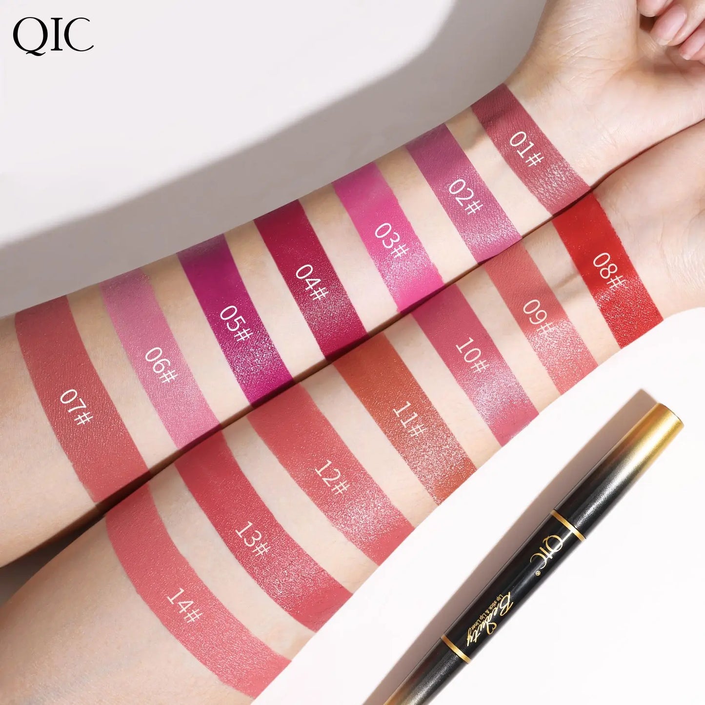 2-in-1 Waterproof Lip Liner & Nude Matte Lipstick – Double-Ended