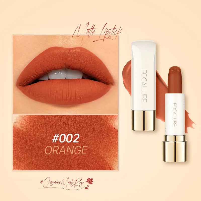 FOCALLURE 16-Color Matte Lipstick – Waterproof, High Pigment