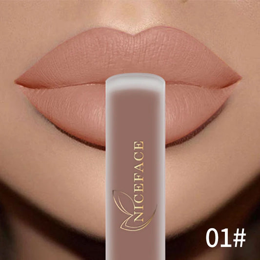 NICEFACE Hot Color Lip Gloss – Waterproof Matte & Long-Lasting