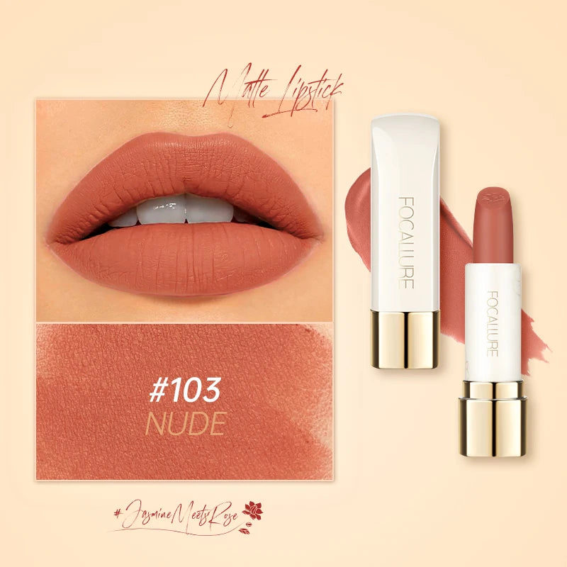 FOCALLURE 16-Color Matte Lipstick – Waterproof, High Pigment