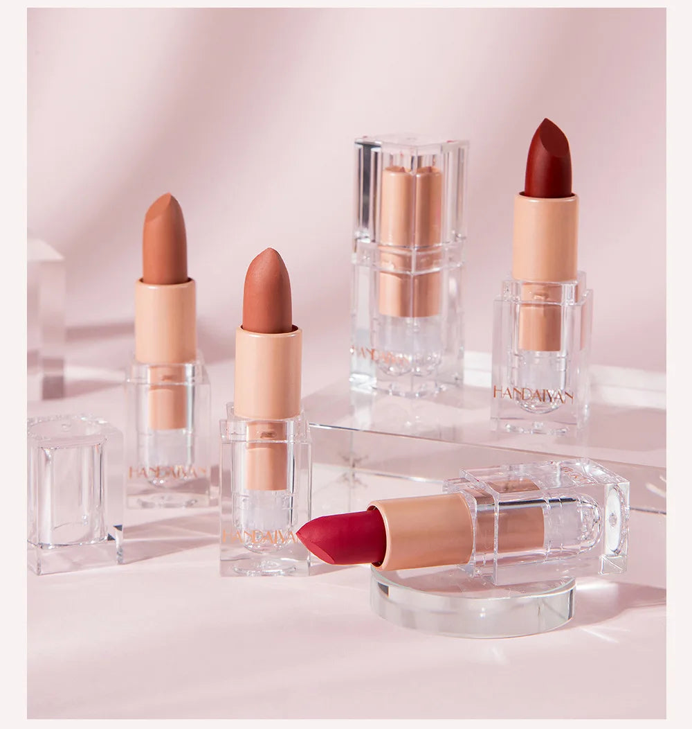 HANDAIYAN Matte Nude Lipstick – Velvet, Long-Lasting & Waterproof