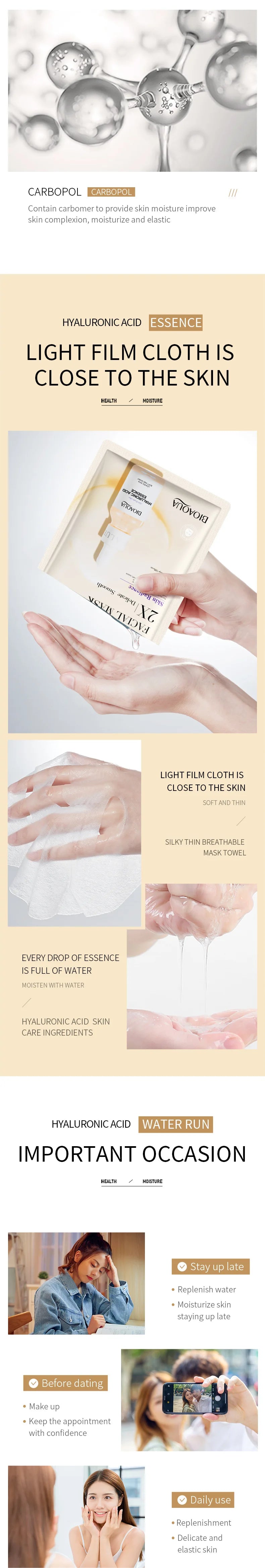 BIOAQUA Centella Collagen and Vitamin C Facial Masks with 20 units