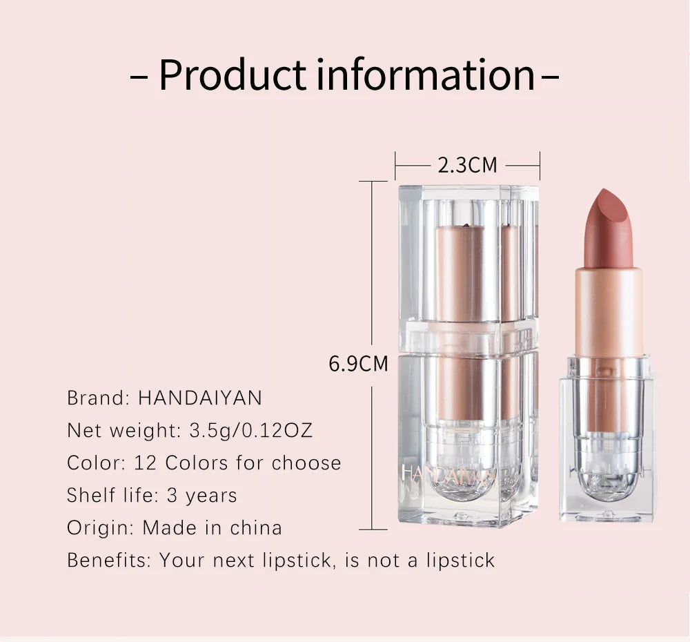 HANDAIYAN Matte Nude Lipstick – Velvet, Long-Lasting & Waterproof