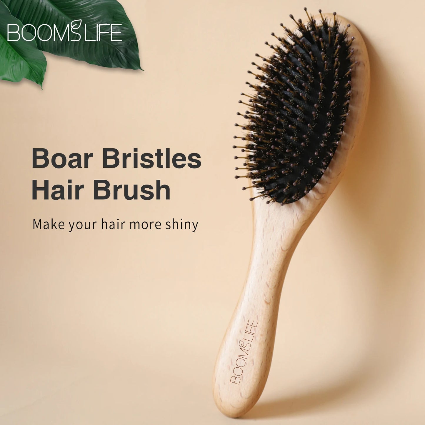 Boar bristle hairbrush