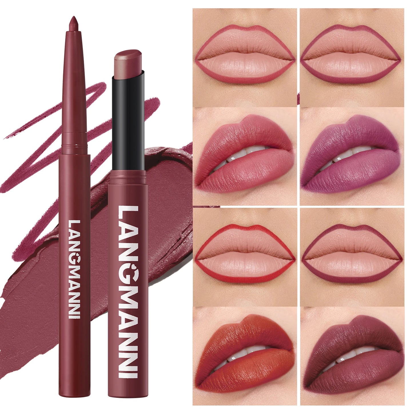 Waterproof Lip Liner and Lipstick Set