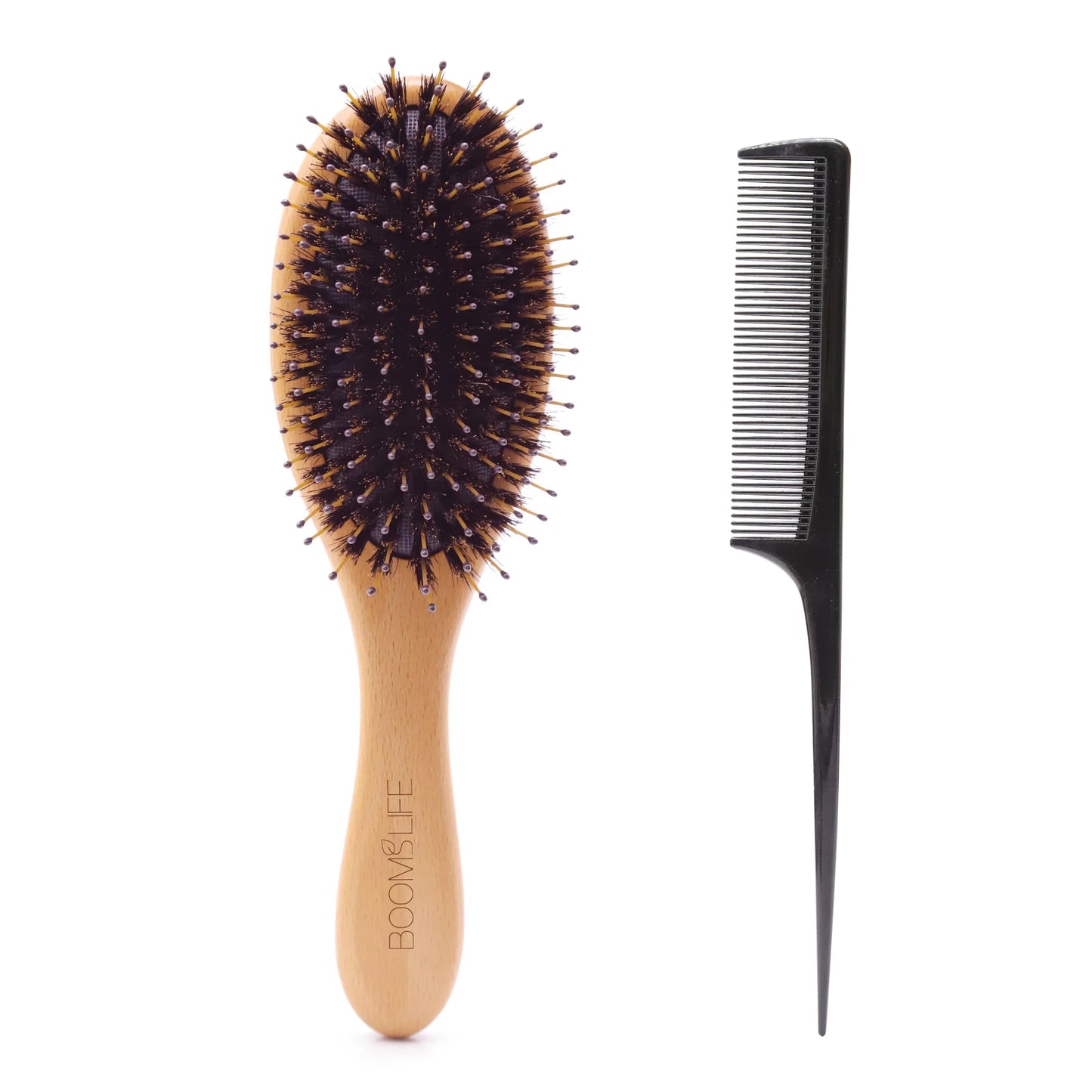 Boar bristle hairbrush