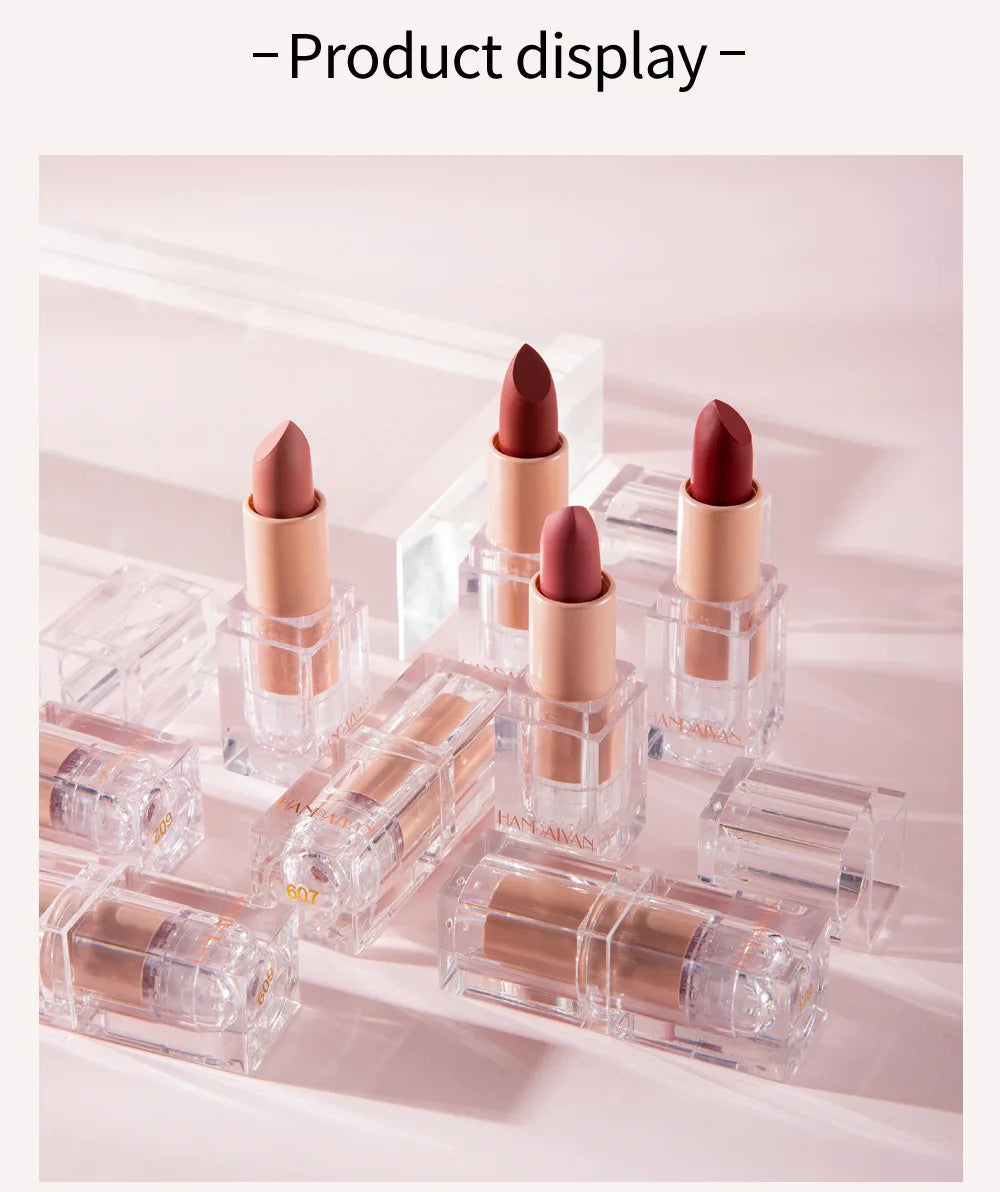 HANDAIYAN Matte Nude Lipstick – Velvet, Long-Lasting & Waterproof