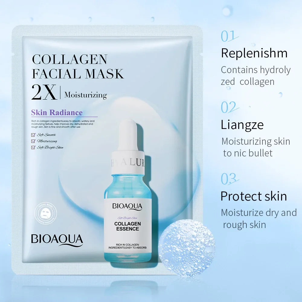 BIOAQUA Centella Collagen and Vitamin C Facial Masks with 20 units