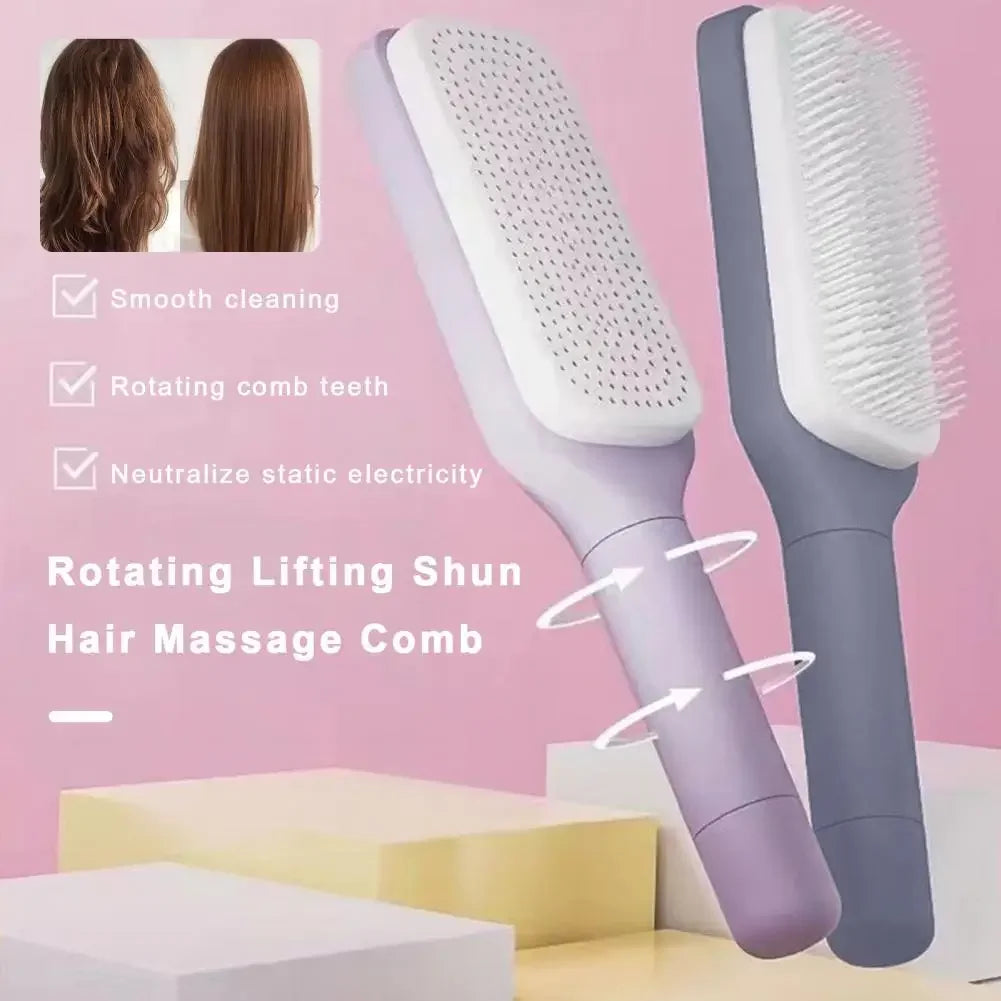 Long Handle Rotating Hair Comb