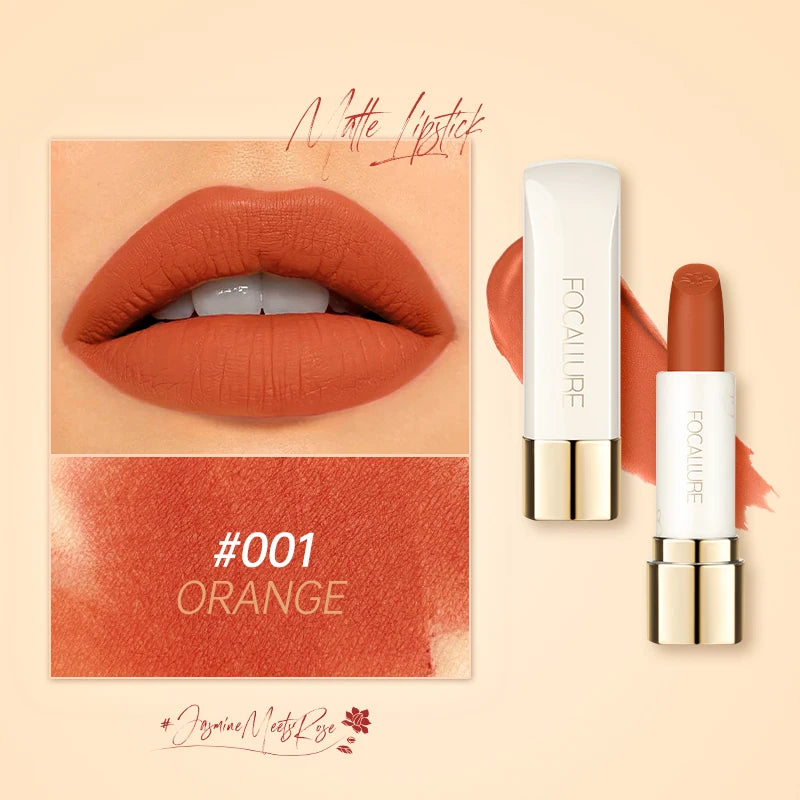 FOCALLURE 16-Color Matte Lipstick – Waterproof, High Pigment