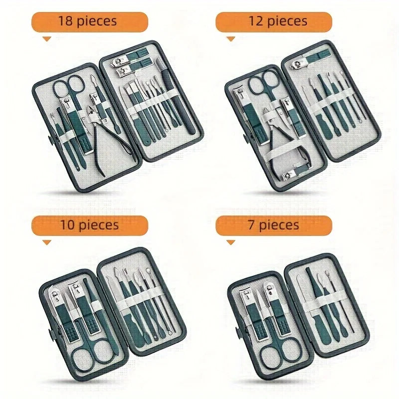 Professional Nail Care Kit 7 10 12 18 Pieces