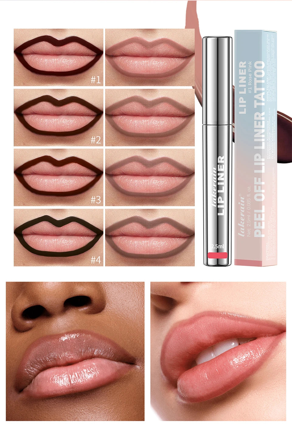 Waterproof Lip Liner Peel Off Tattoo Gloss Long Lasting