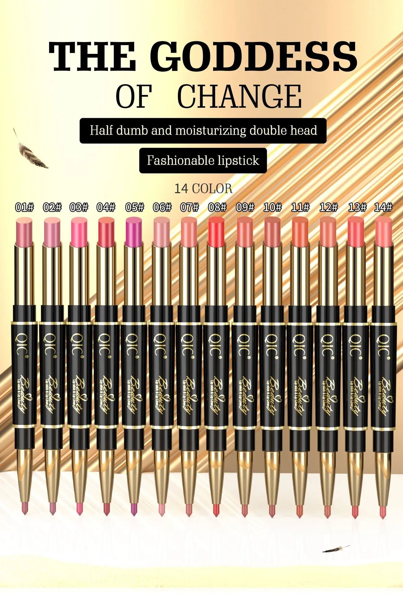 2-in-1 Waterproof Lip Liner & Nude Matte Lipstick – Double-Ended