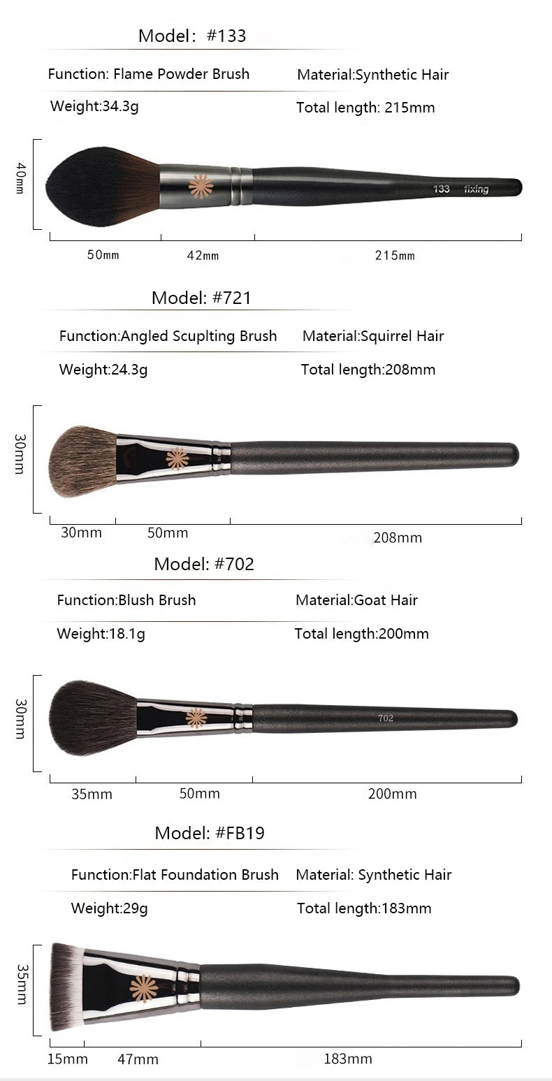 Set of 23 makeup brushes