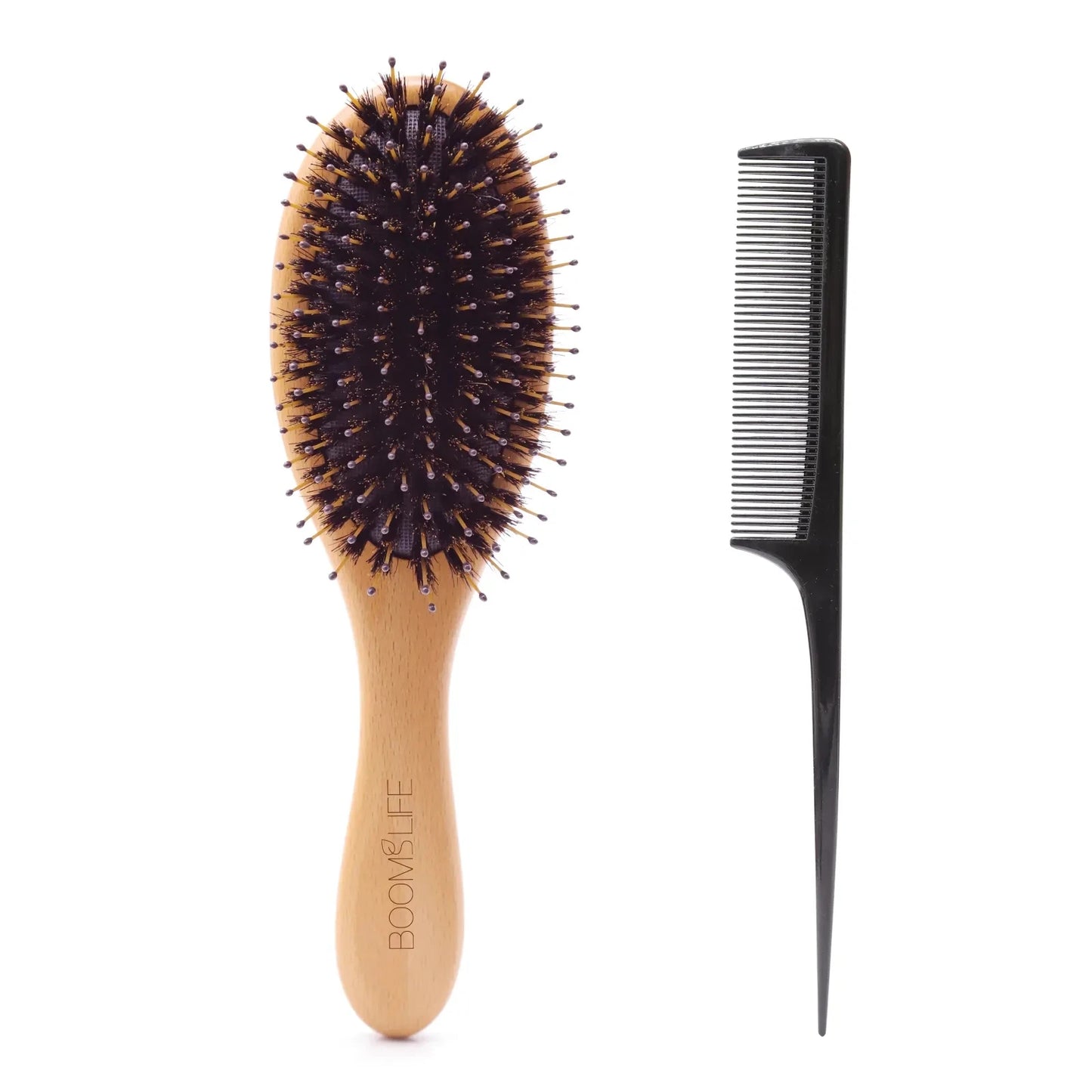 Boar bristle hairbrush