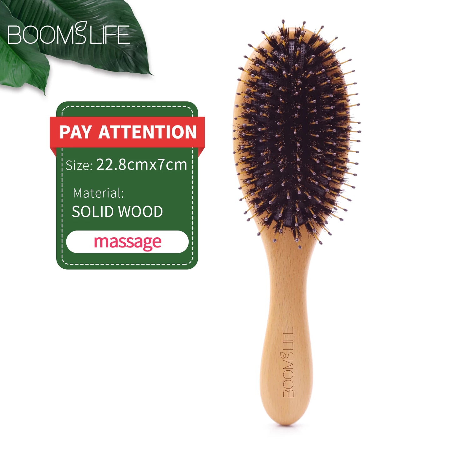 Boar bristle hairbrush