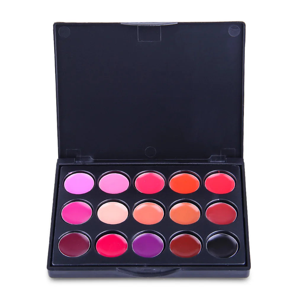 POPFEEL 15-Color Lipstick Palette – Long-Lasting & Korean Cosmetics
