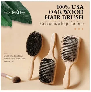 Boar bristle hairbrush