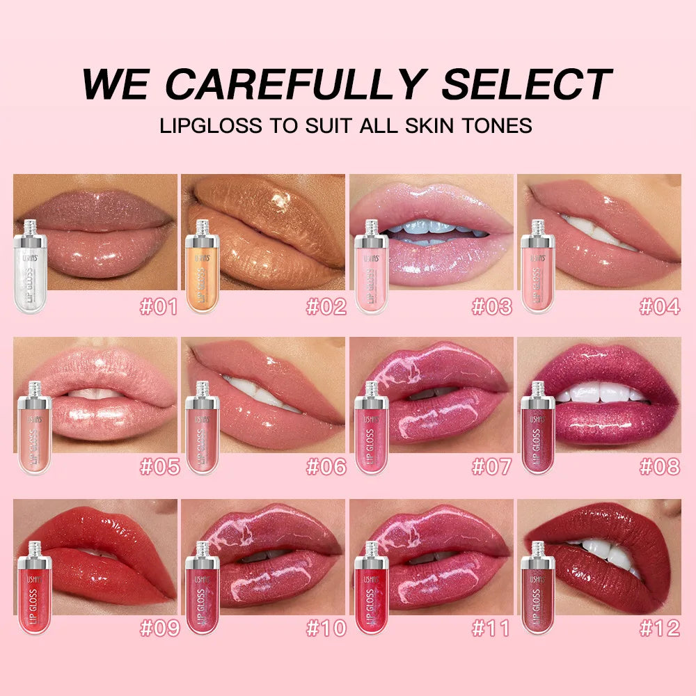 USHAS 12 Colors Pearlescent Liquid Lipstick