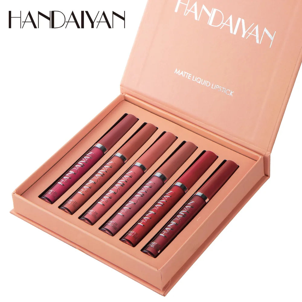 HANDAIYAN 6-Piece Lipstick Set – Waterproof & Long-Lasting Matte