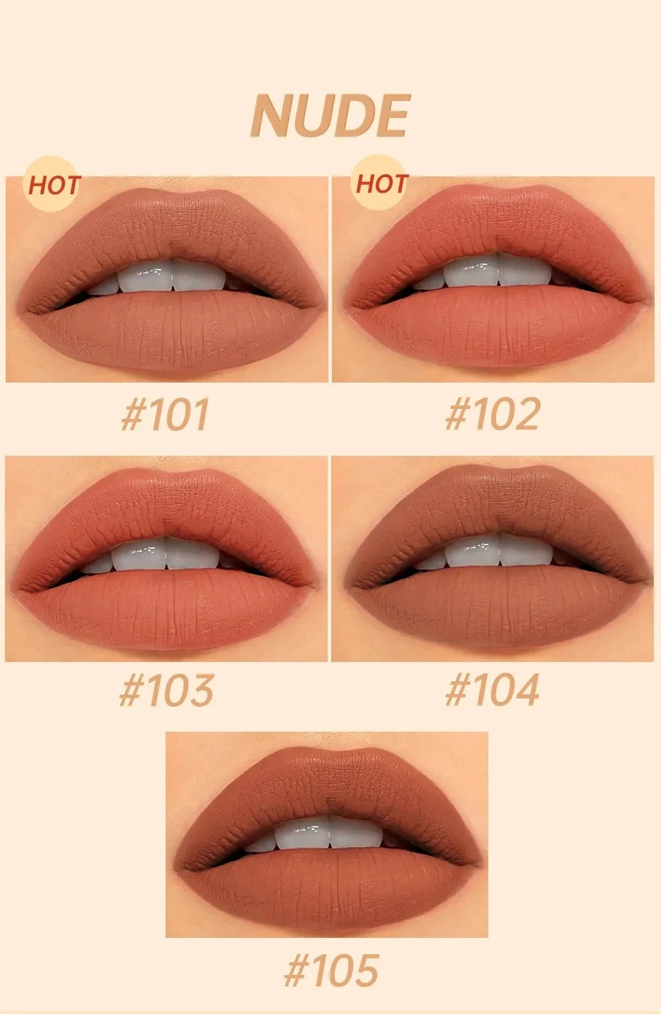 FOCALLURE 16-Color Matte Lipstick – Waterproof, High Pigment