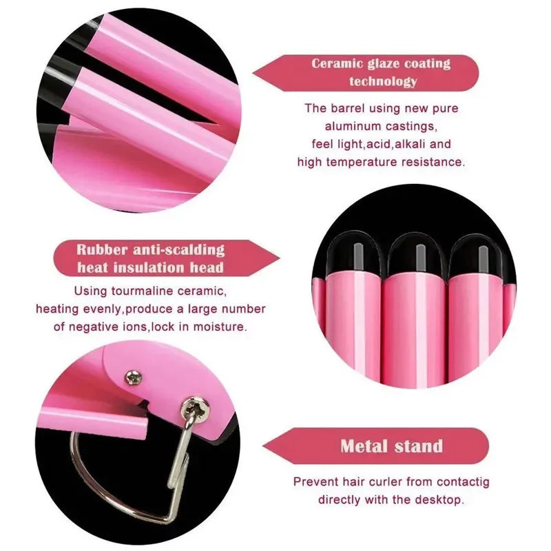 Professional triple curling iron
