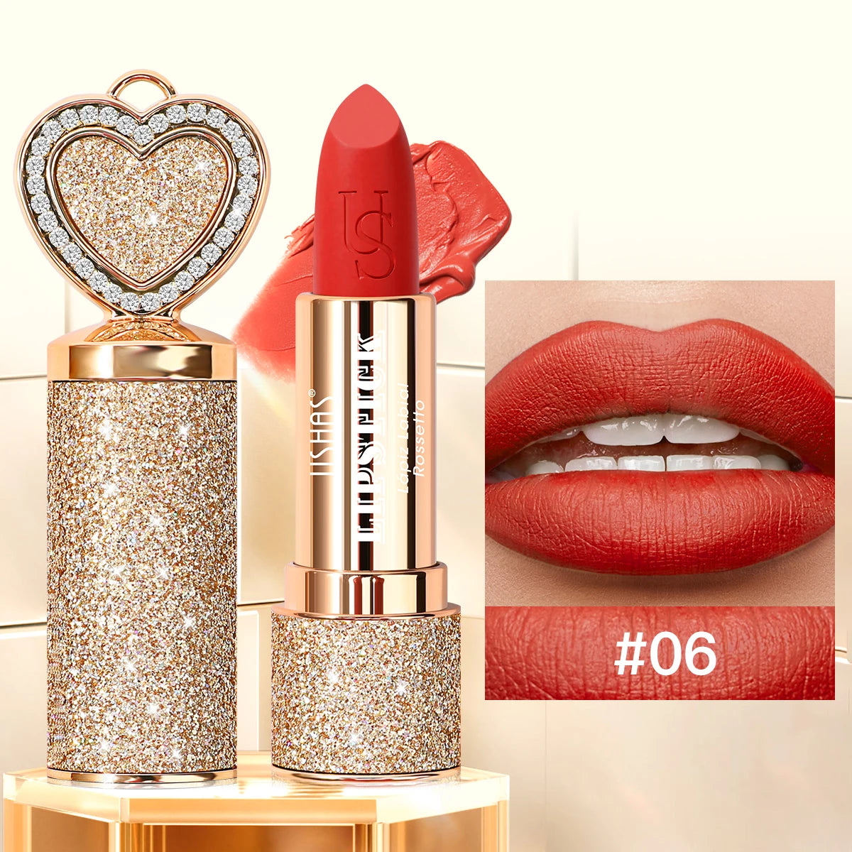 USHAS Matte Lipstick Long-lasting Waterproof Moisturizing