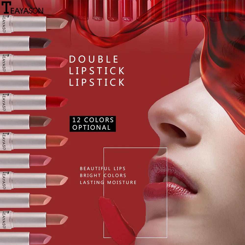 2-in-1 Pink Lipstick & Lip Gloss – Waterproof, Long-Lasting