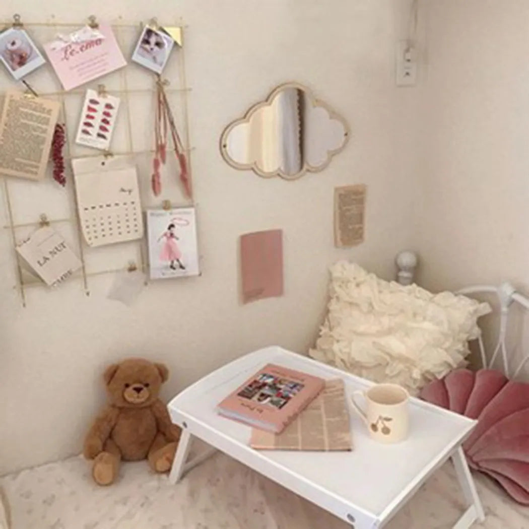 Cloud Shape Mirror Wooden Frame Acrylic Makeup