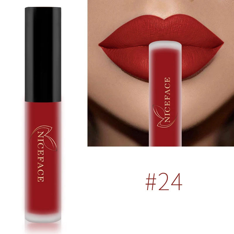 NICEFACE Hot Color Lip Gloss – Waterproof Matte & Long-Lasting