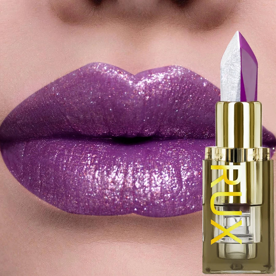 Purple Glitter Two-Tone Lipstick – Moisturizing & Long-Lasting