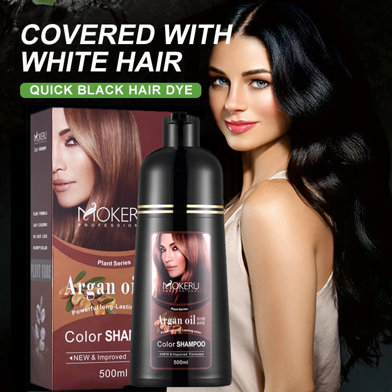 Mokeru Natural Brown Hair Color Shampoo – Long-Lasting Permanent Dye