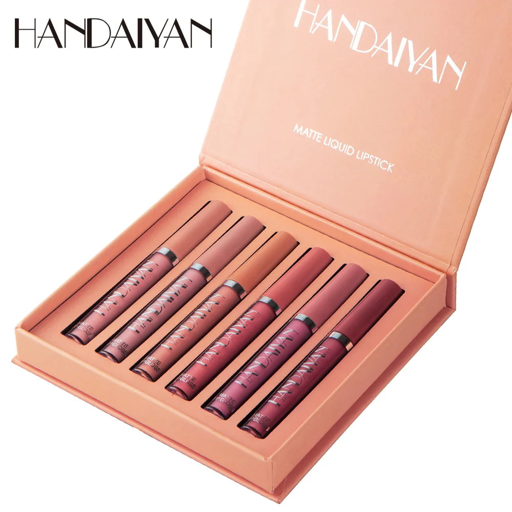 HANDAIYAN 6-Piece Lipstick Set – Waterproof & Long-Lasting Matte