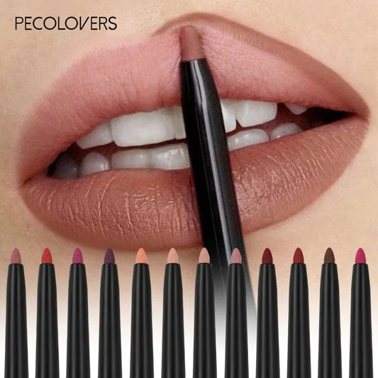 Waterproof Matte Lipliner Pencil 12 Colors Long Lasting