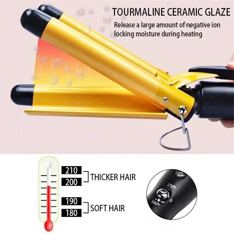Professional triple curling iron