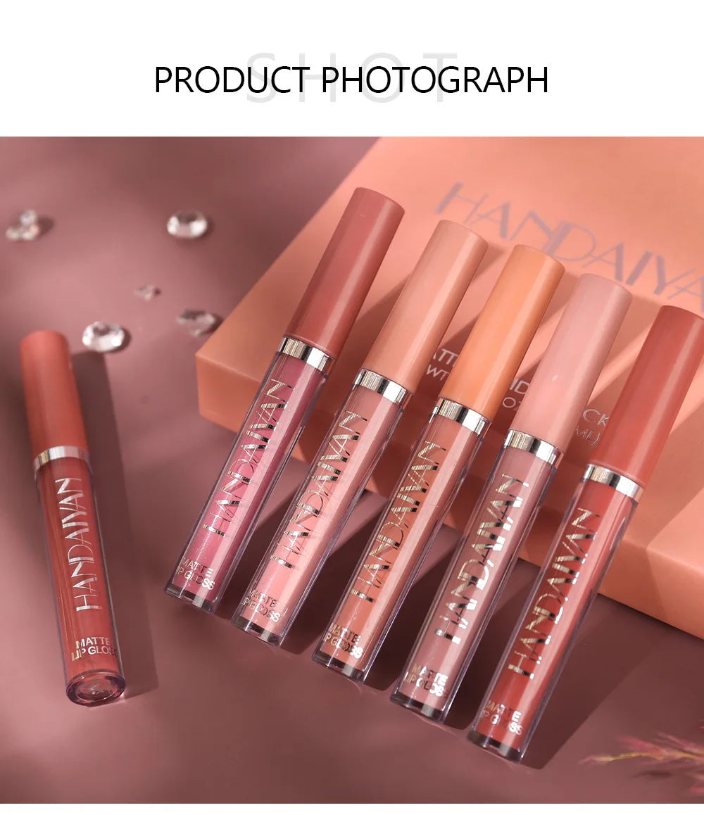 HANDAIYAN 6-Piece Lipstick Set – Waterproof & Long-Lasting Matte