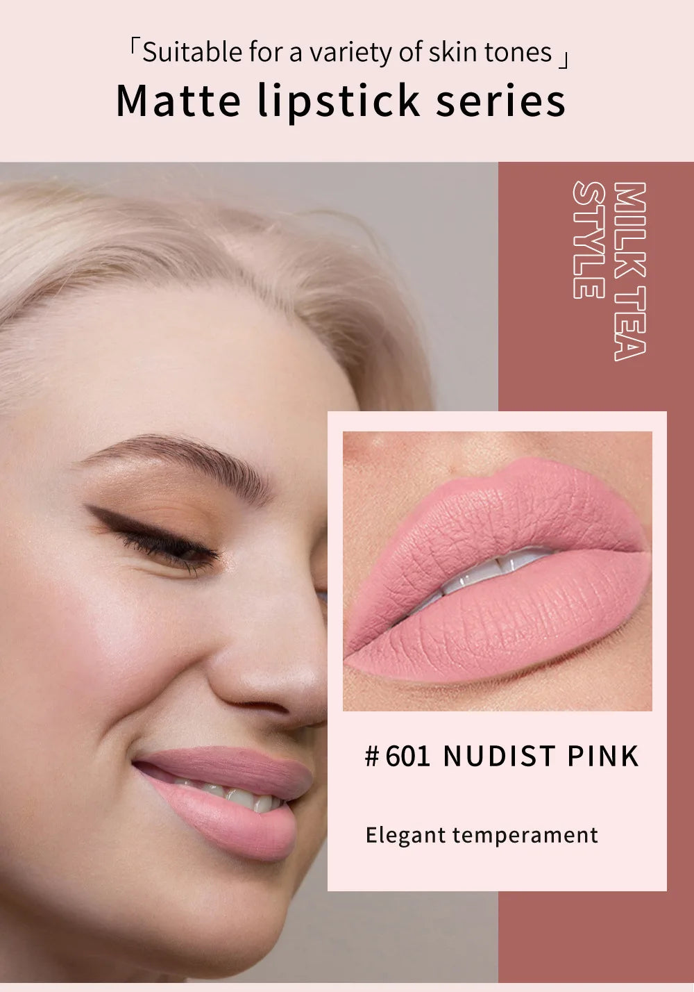 HANDAIYAN Matte Nude Lipstick – Velvet, Long-Lasting & Waterproof