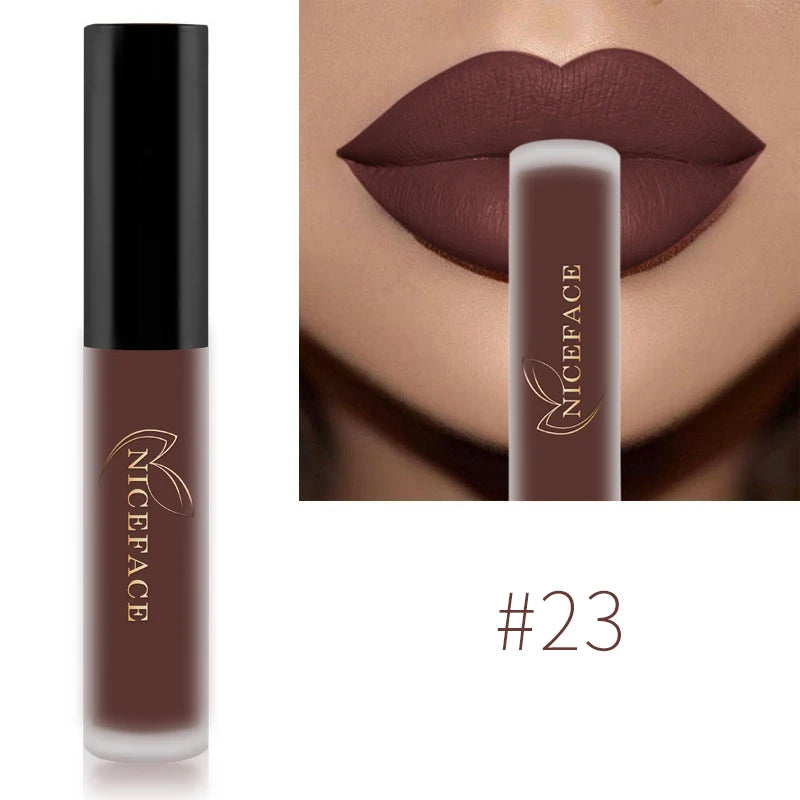 NICEFACE Hot Color Lip Gloss – Waterproof Matte & Long-Lasting