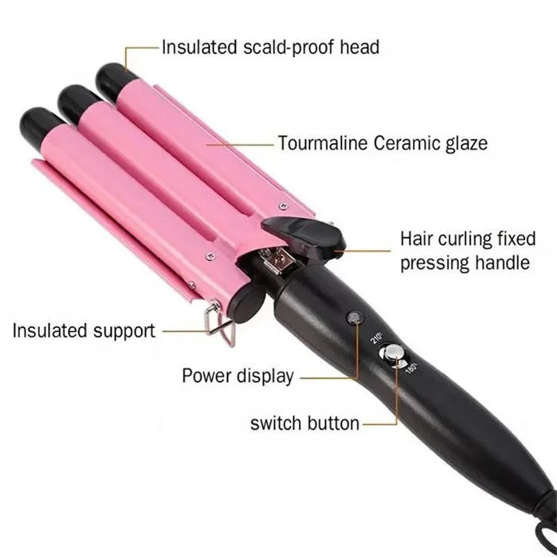 Professional triple curling iron