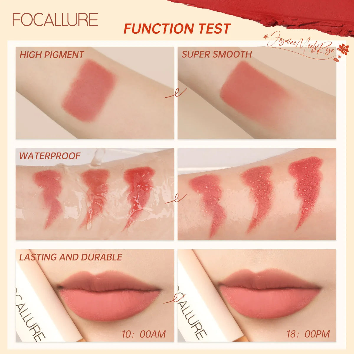 FOCALLURE 16-Color Matte Lipstick – Waterproof, High Pigment