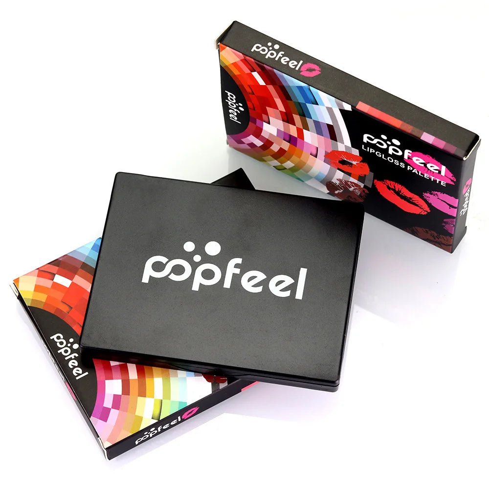 POPFEEL 15-Color Lipstick Palette – Long-Lasting & Korean Cosmetics