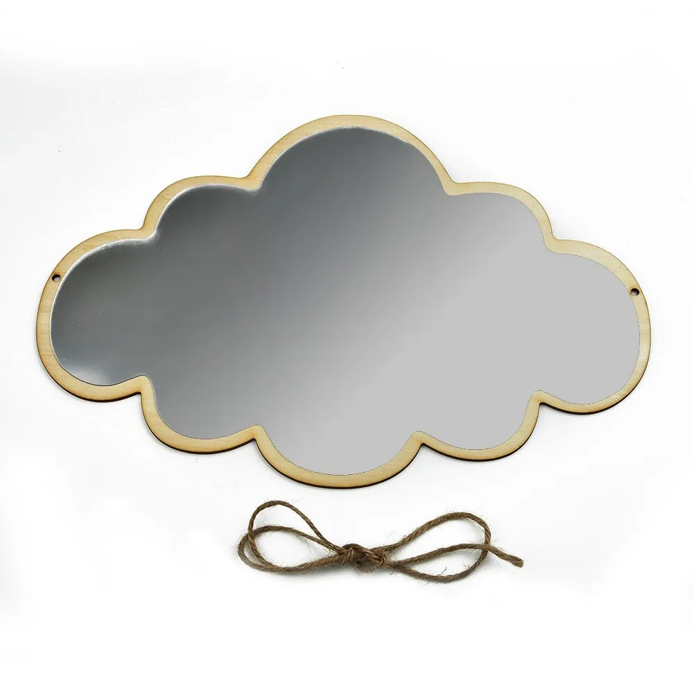 Cloud Shape Mirror Wooden Frame Acrylic Makeup