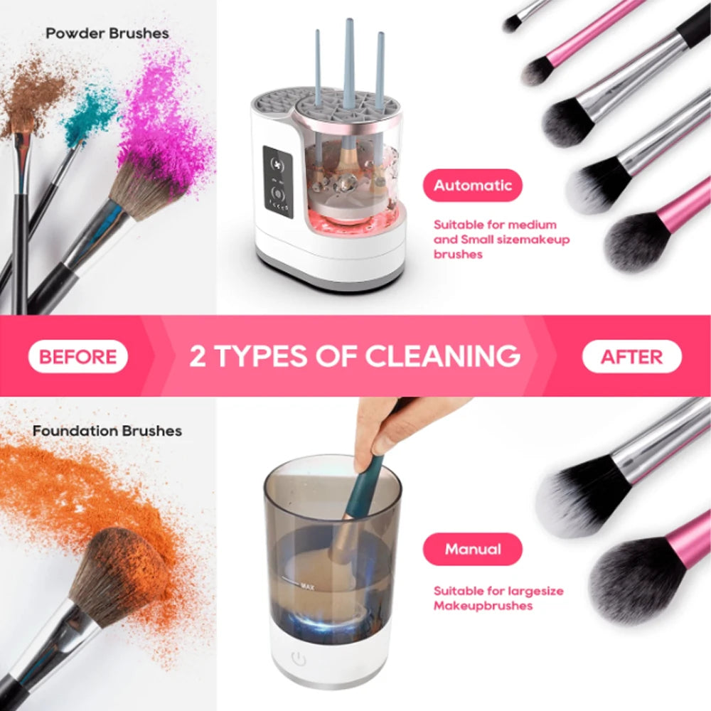 Electric Makeup Brush Cleaner – Automatic Wash & Dry