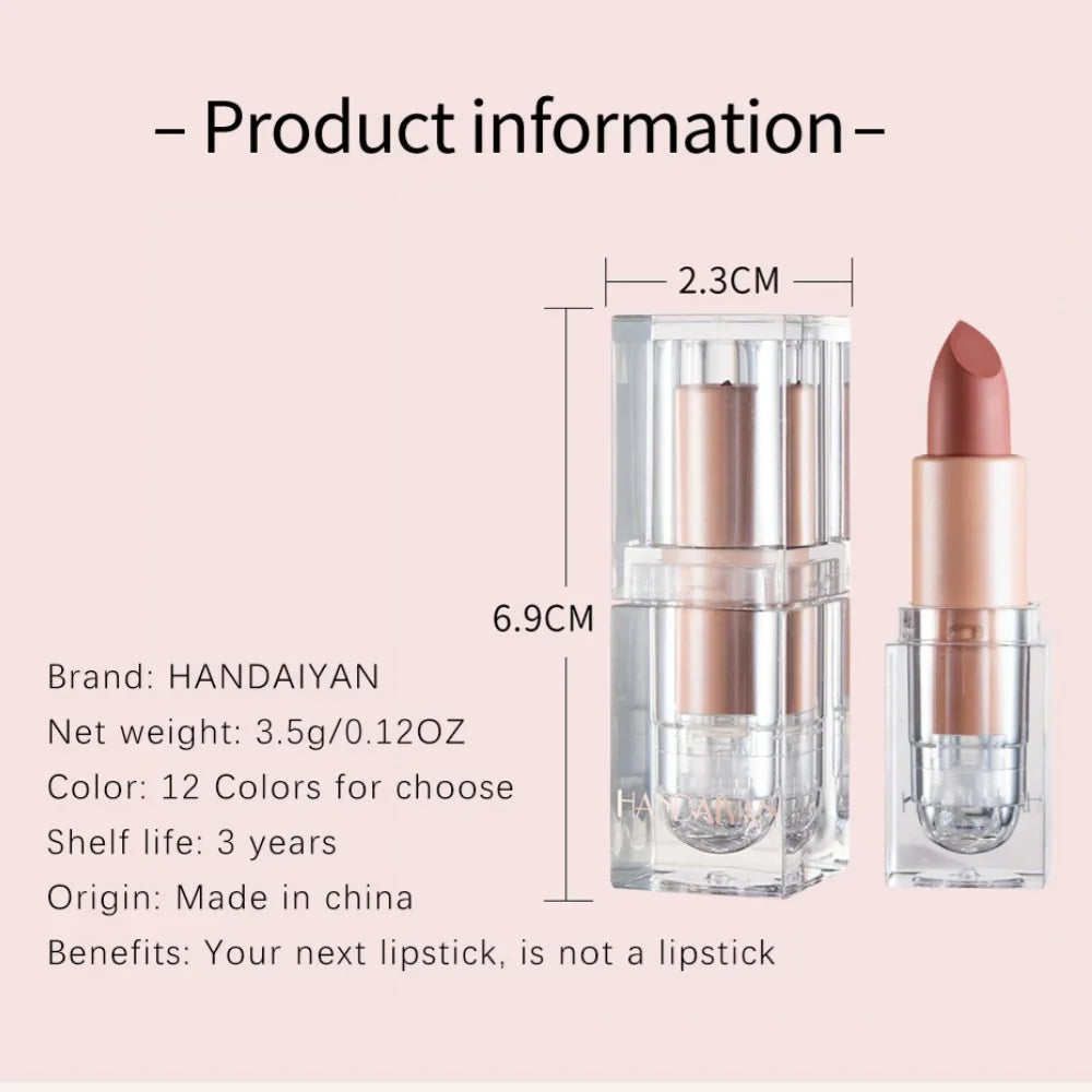 HANDAIYAN Matte Nude Lipstick – Velvet, Long-Lasting & Waterproof