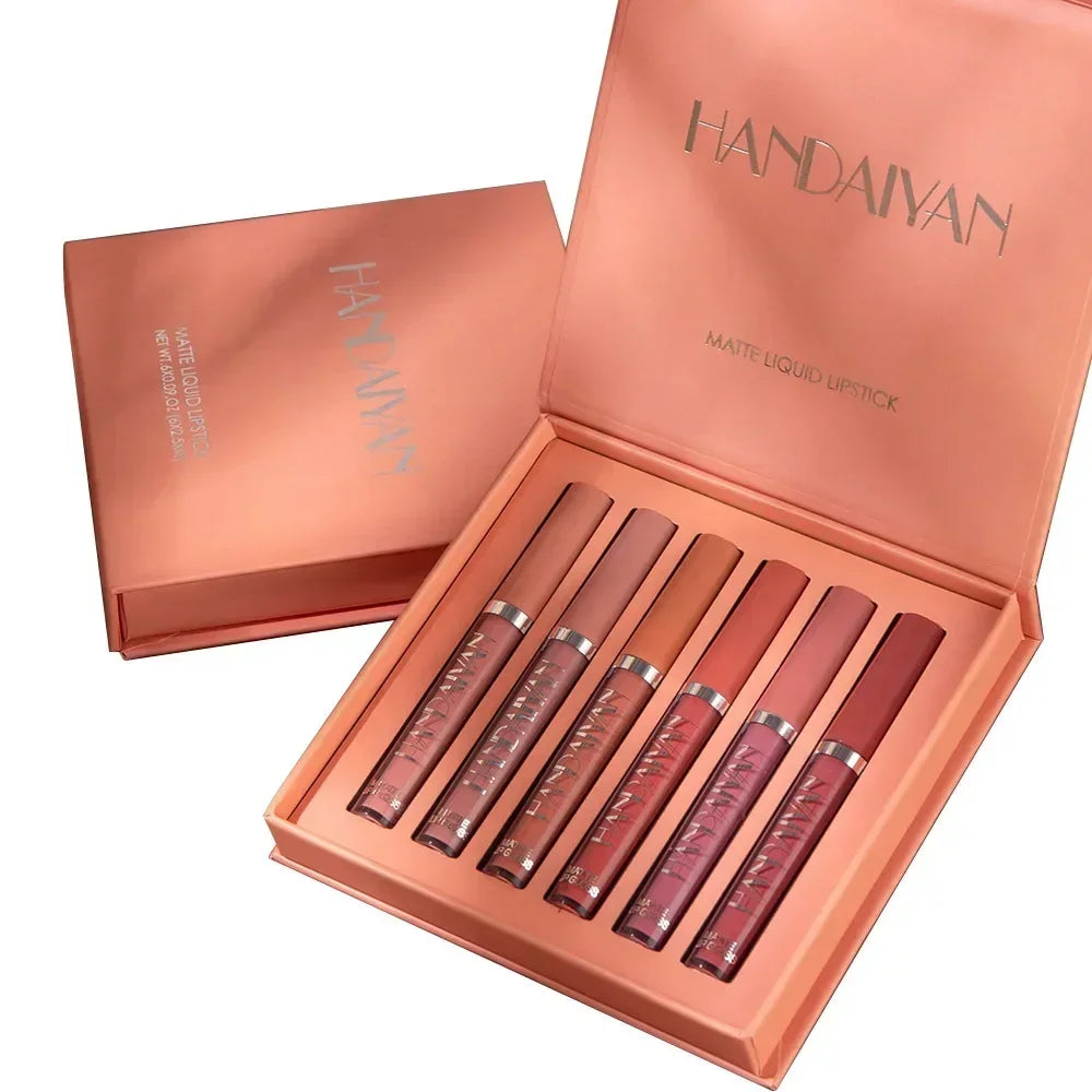 HANDAIYAN 6-Piece Lipstick Set – Waterproof & Long-Lasting Matte