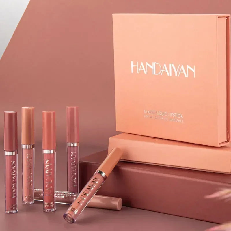 HANDAIYAN 6-Piece Lipstick Set – Waterproof & Long-Lasting Matte