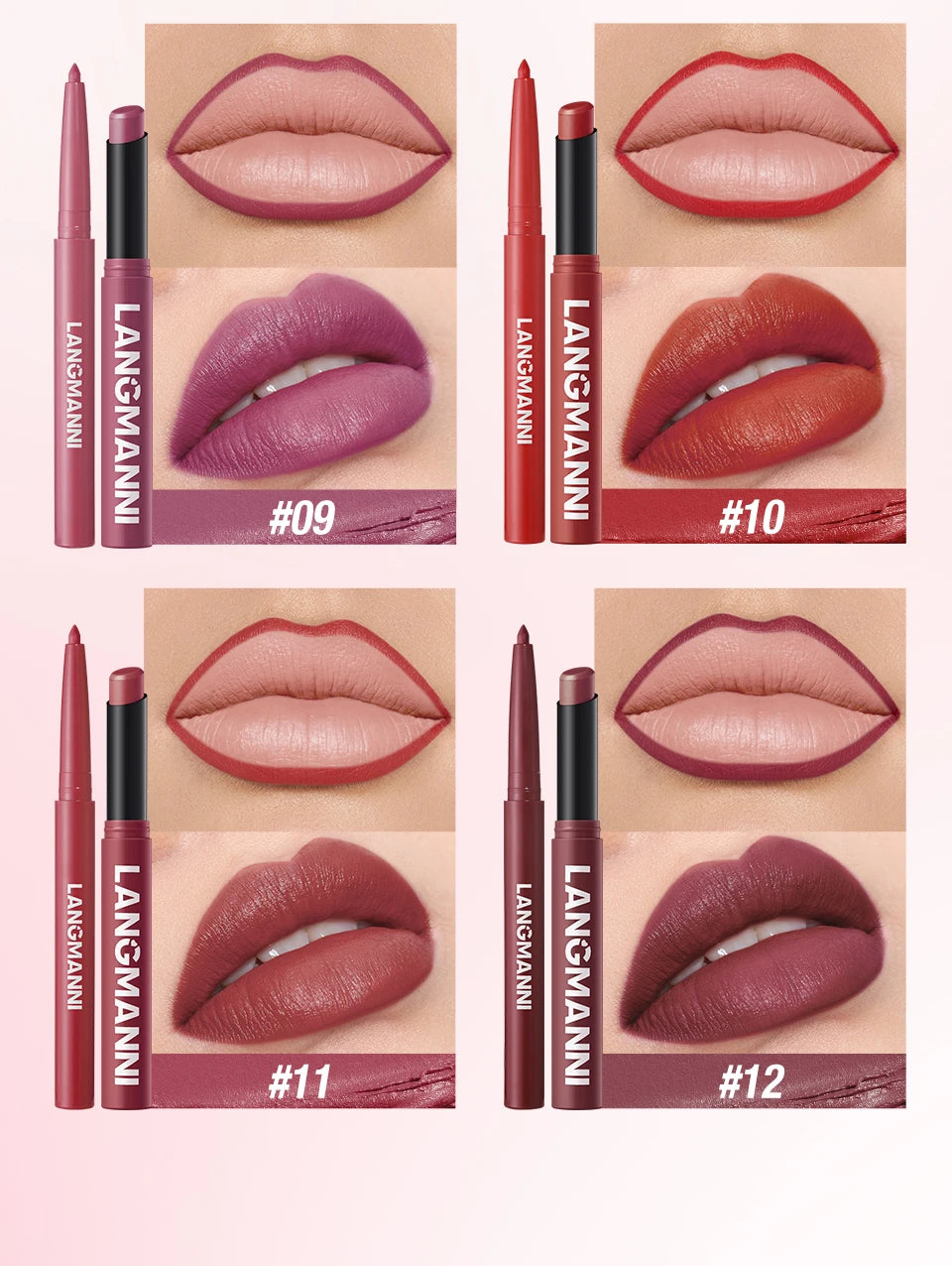 Waterproof Lip Liner and Lipstick Set