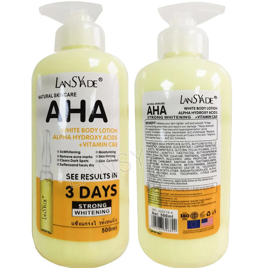 Whitening Body Lotion 500ml – AHA + Vitamin C & E, Moisturizing & Lightening