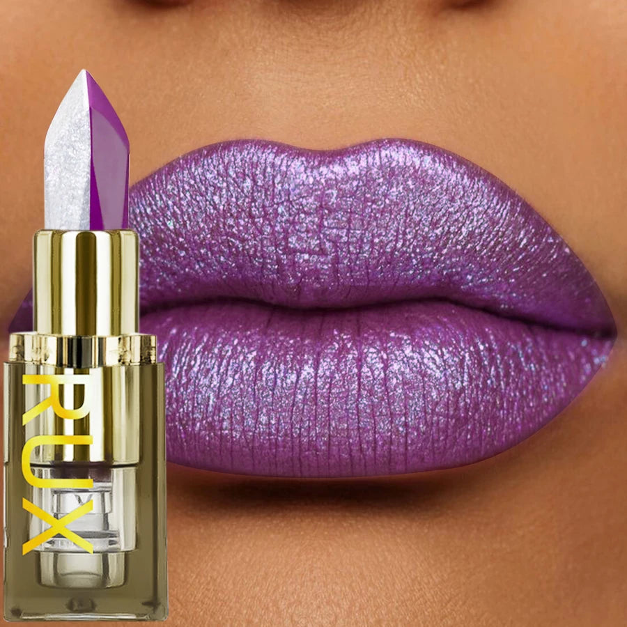 Purple Glitter Two-Tone Lipstick – Moisturizing & Long-Lasting